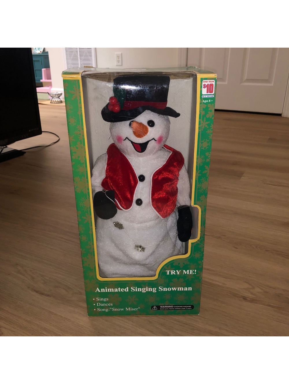 GEMMY ANIMATED SINGING DANCING SNOWMAN HEAT MISER CHRISTMAS VINTAGE W/ BOX WORKS